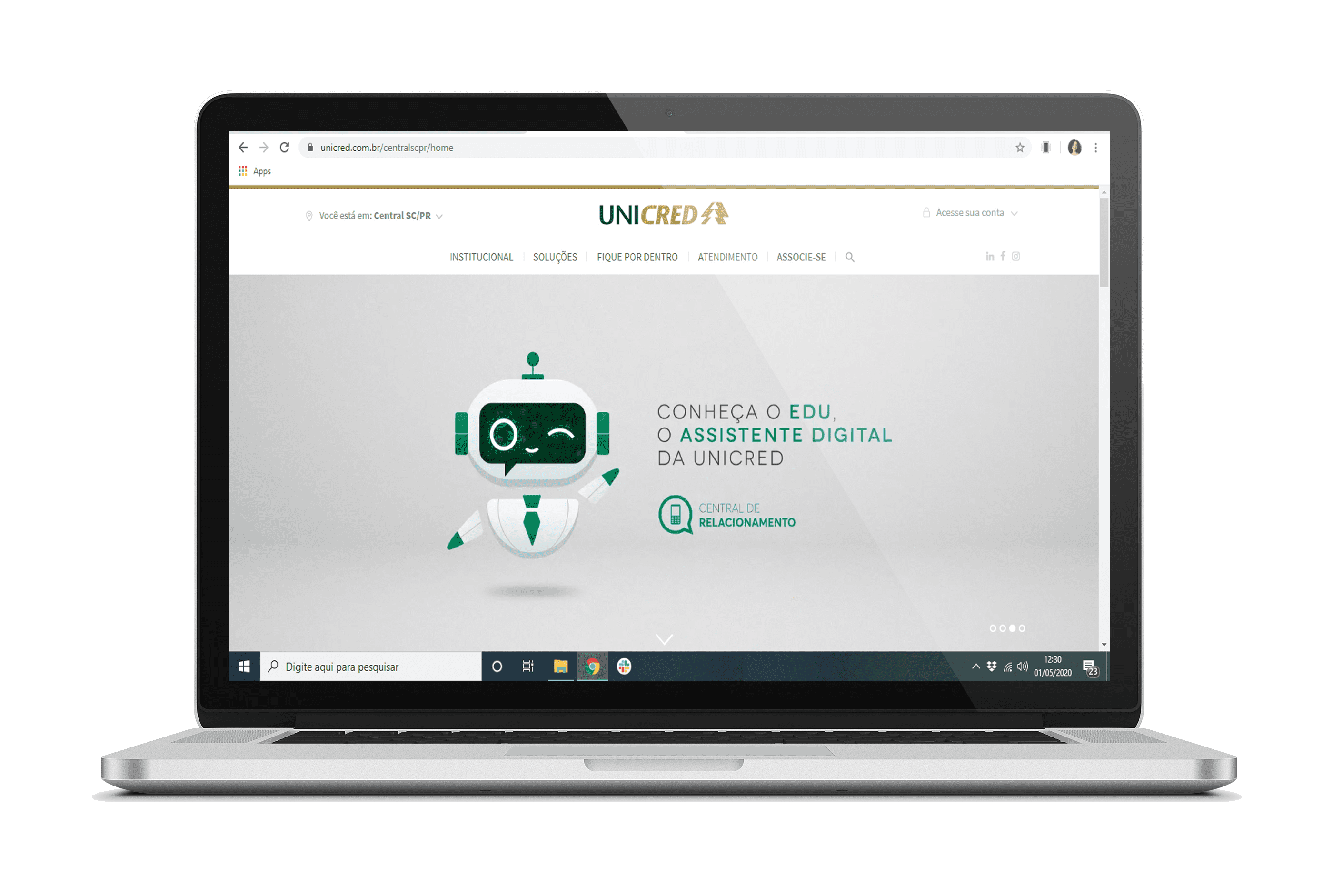 Imagem do site da Unicred