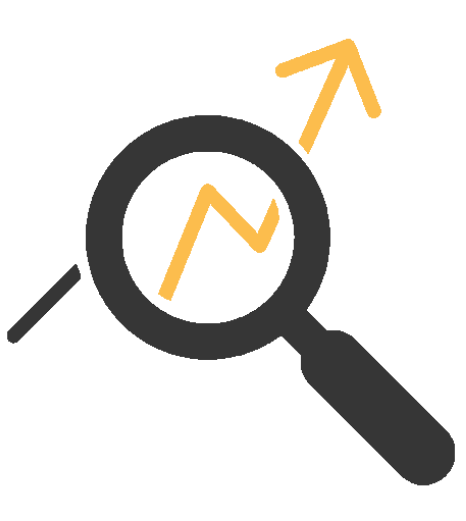 Ilustração de lupa analisando informações