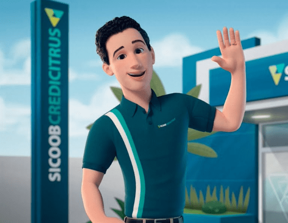 Ilustração 3D do chatbor da Credicitrus