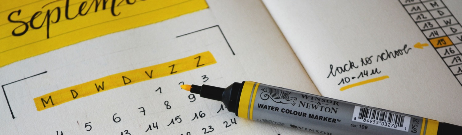 Imagem ilustrando um calendário com datas marcadas